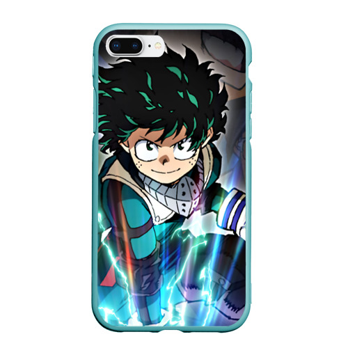 Чехол для iPhone 7Plus/8 Plus матовый My Hero Academia синий свет, цвет мятный