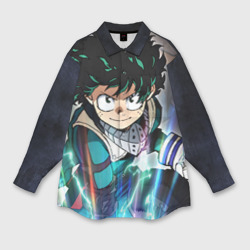 Женская рубашка oversize 3D My Hero Academia синий свет