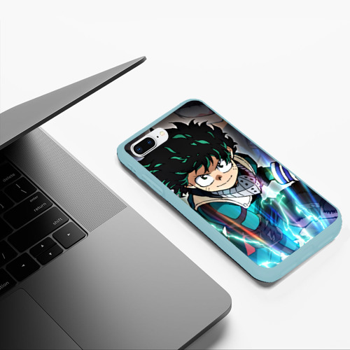 Чехол для iPhone 7Plus/8 Plus матовый My Hero Academia синий свет, цвет мятный - фото 5