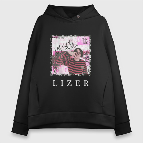 Женское худи Oversize хлопок Lizer, цвет черный