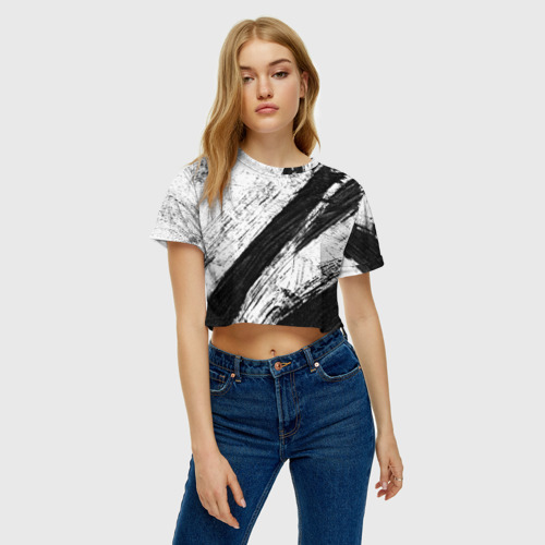 Женская футболка Crop-top 3D Просто краски, цвет 3D печать - фото 4