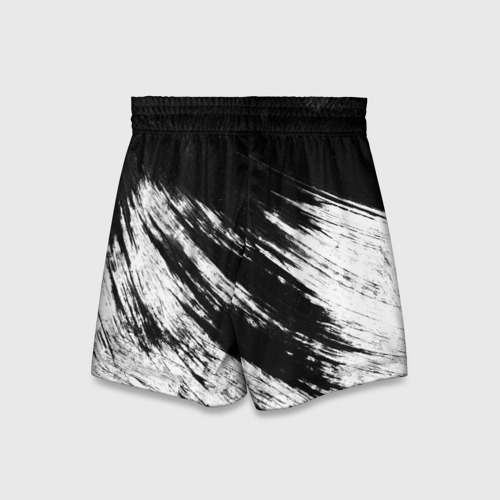 Детские спортивные шорты 3D Abstraction black&white, цвет 3D печать - фото 2