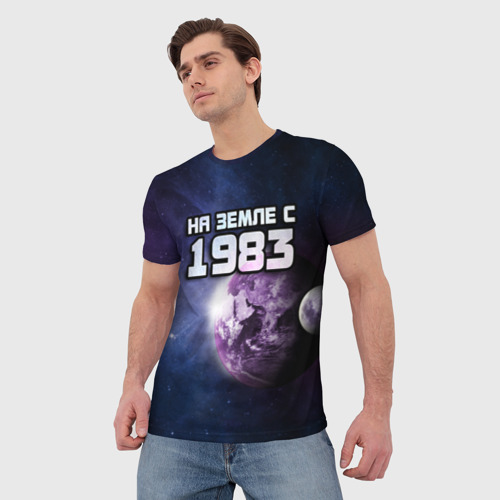 Мужская футболка 3D На земле с 1983, цвет 3D печать - фото 3