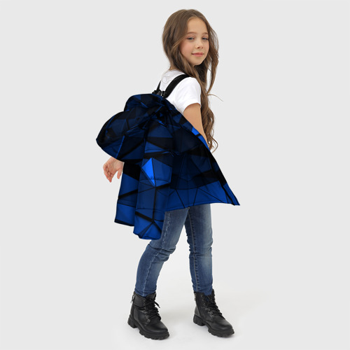 Зимняя куртка для девочек 3D Blue abstraction collection, цвет черный - фото 6