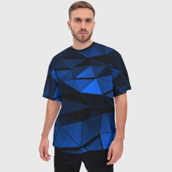 Мужская футболка oversize 3D Blue abstraction collection - фото 2