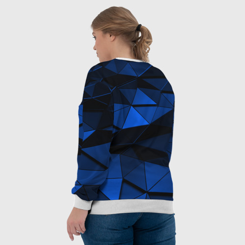 Женский свитшот 3D Blue abstraction collection, цвет 3D печать - фото 7