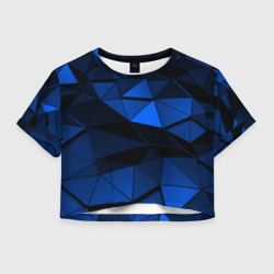 Женская футболка Crop-top 3D Blue abstraction collection