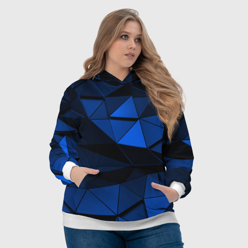 Женская толстовка 3D Blue abstraction collection, цвет 3D печать - фото 6