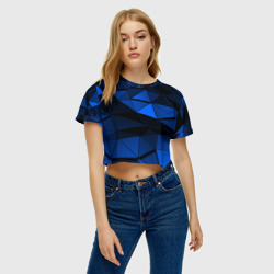 Женская футболка Crop-top 3D Blue abstraction collection - фото 2