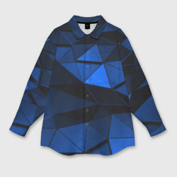 Мужская рубашка oversize 3D Blue abstraction collection