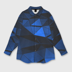 Женская рубашка oversize 3D Blue abstraction collection