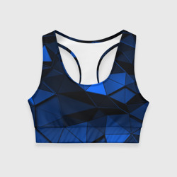 Женский спортивный топ 3D Blue abstraction collection