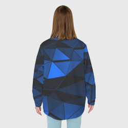 Рубашка с принтом Blue abstraction collection для любого человека, вид сзади №2. Цвет основы: белый