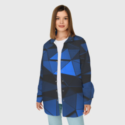 Женская рубашка oversize 3D Blue abstraction collection - фото 2