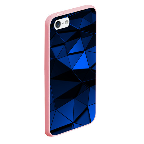 Чехол для iPhone 5/5S матовый Blue abstraction collection, цвет баблгам - фото 3