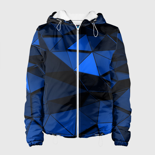 Женская куртка 3D Blue abstraction collection, цвет белый