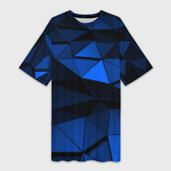 Платье-футболка 3D Blue abstraction collection