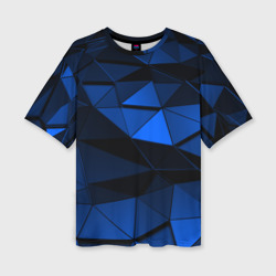 Женская футболка oversize 3D Blue abstraction collection