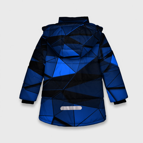 Зимняя куртка для девочек 3D Blue abstraction collection, цвет черный - фото 2