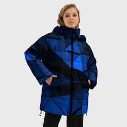 Женская зимняя куртка Oversize Blue abstraction collection - фото 2