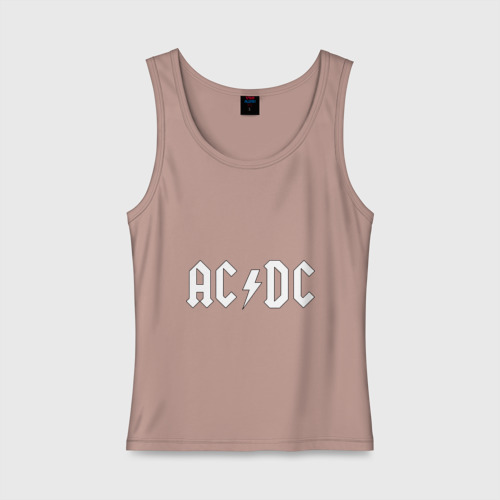 Женская майка хлопок AC/DC, цвет пыльно-розовый