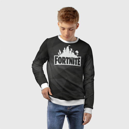 Детский свитшот 3D Fortnite Black Abstract, цвет 3D печать - фото 3