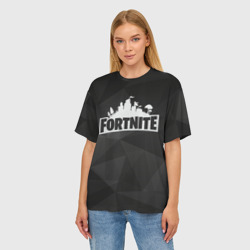 Женская футболка oversize 3D Fortnite Black Abstract - фото 2