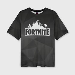 Женская футболка oversize 3D Fortnite Black Abstract