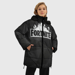 Женская зимняя куртка Oversize Fortnite Black Abstract - фото 2