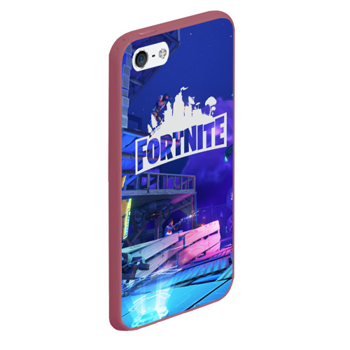 Чехол для iPhone 5/5S матовый Fortnite, цвет малиновый - фото 3