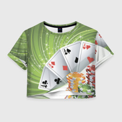 Женская футболка Crop-top 3D Покер Старс