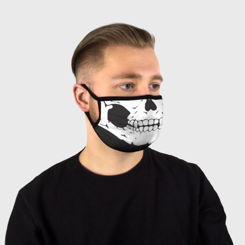 Маска защитная (+5 фильтров) Череп маска черная, цвет 3D печать