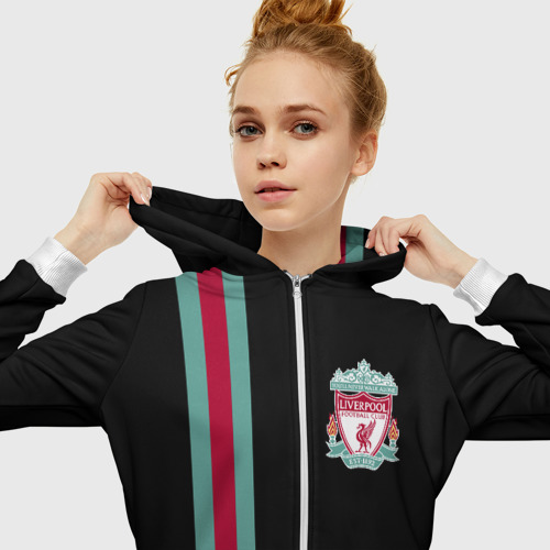 Женская толстовка 3D на молнии Liverpool FC, цвет белый - фото 5