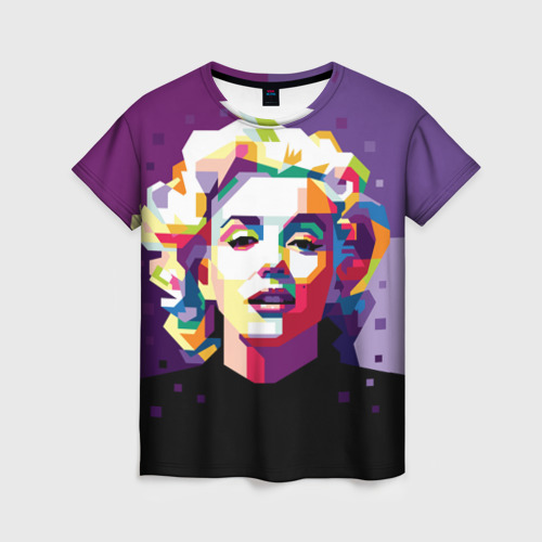 Женская футболка 3D с принтом Marilyn Monroe, вид спереди #2