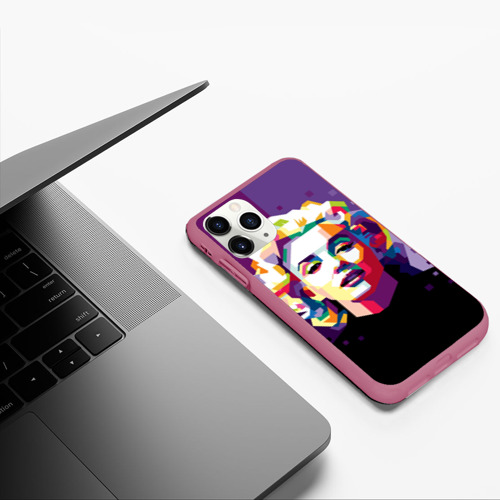 Чехол для iPhone 11 Pro матовый Marilyn Monroe, цвет малиновый - фото 5