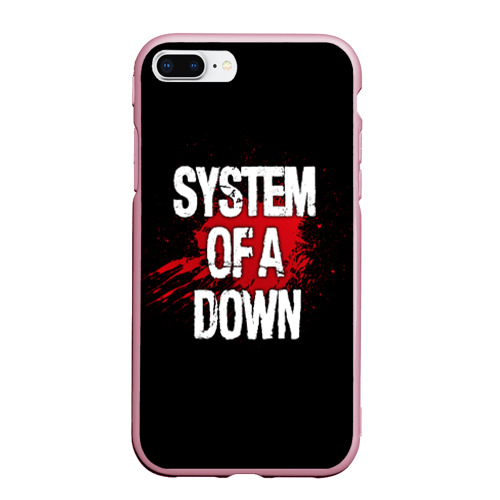 Чехол для iPhone 7Plus/8 Plus матовый System of a Down, цвет розовый