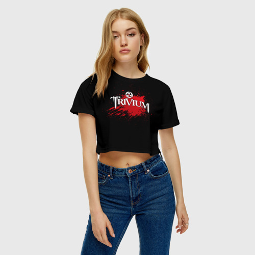 Женская футболка Crop-top 3D Trivium, цвет 3D печать - фото 4