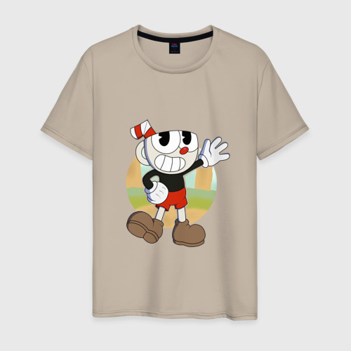 Мужская футболка хлопок Cuphead, цвет миндальный