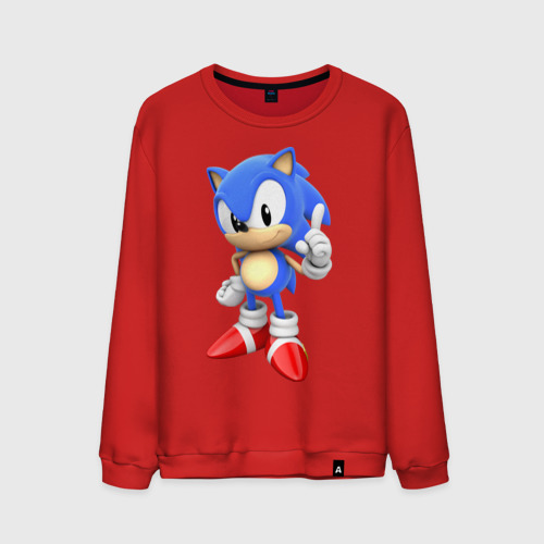 Мужской свитшот хлопок Classic Sonic, цвет красный