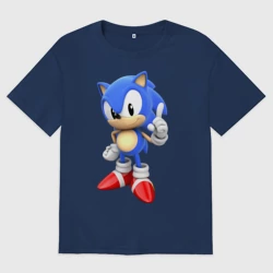 Женская футболка хлопок Oversize Classic Sonic