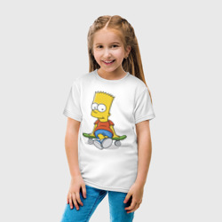 Детская футболка хлопок Барт на скейте - фото 2