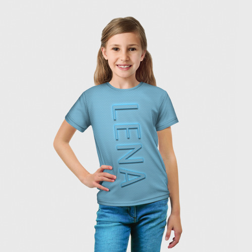Детская футболка 3D Lena-azure, цвет 3D печать - фото 5