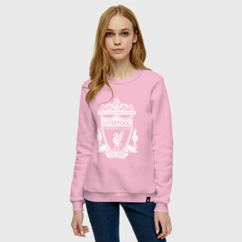 Женский свитшот хлопок Liverpool FC, цвет светло-розовый - фото 3
