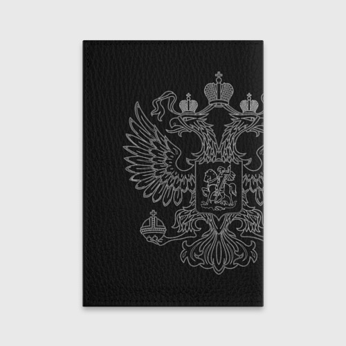 Обложка для паспорта матовая кожа Прапорщик, белый герб РФ, цвет бирюзовый - фото 2
