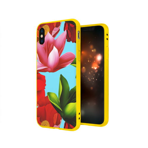 Чехол для Apple iPhone X силиконовый матовый цветочный принт Фото 01 Чехол для Apple iPhone X силиконовый матовый цветочный принт Фото 01
