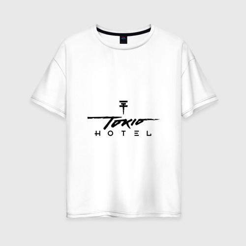 Женская футболка из хлопка оверсайз с принтом Tokio Hotel, вид спереди №1