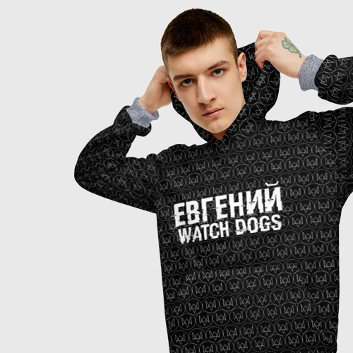 Мужская толстовка 3D Евгений Watch Dogs, цвет меланж - фото 5