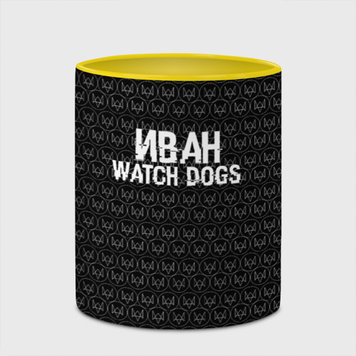 Кружка с полной запечаткой Иван Watch Dogs, цвет белый + желтый - фото 4