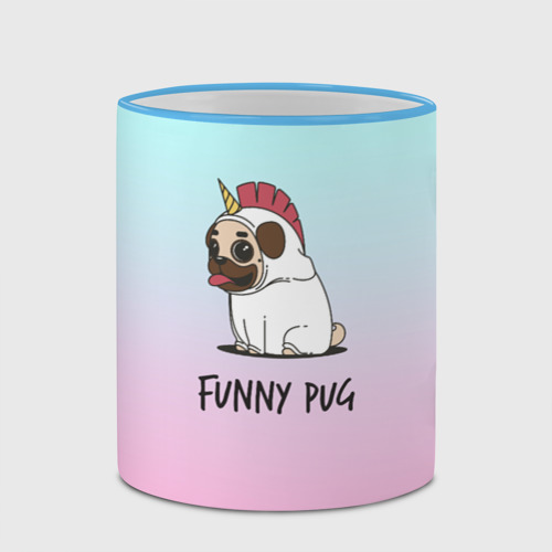 Кружка с полной запечаткой Funny PUG, цвет Кант небесно-голубой - фото 4