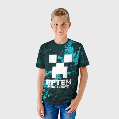 Детская футболка 3D Артём в стиле Minecraft, цвет 3D печать - фото 3